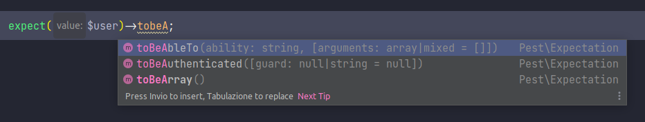 PhpStorm Autocompletion